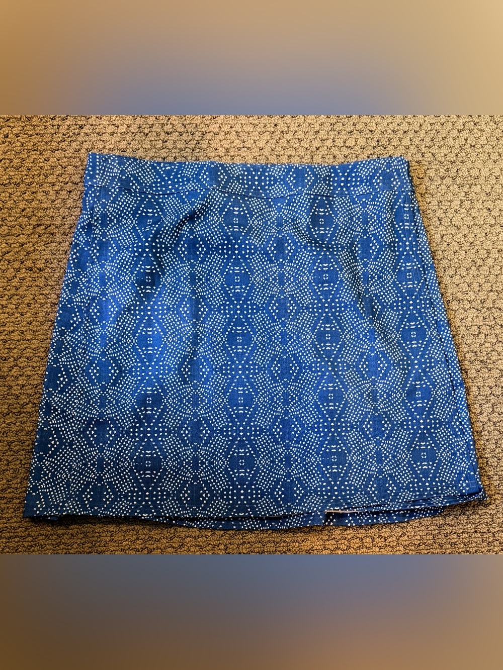Rip Skirt Large EUC ADJ Velcro Waist Summer Perfect Blue/White Resort Vacay Wear - Picture 1 of 7